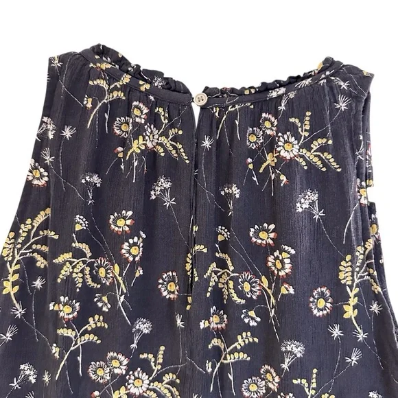 LOFT navy floral sleeveless romper jumpsuit spring summer cool breezy casual - Picture 9 of 12